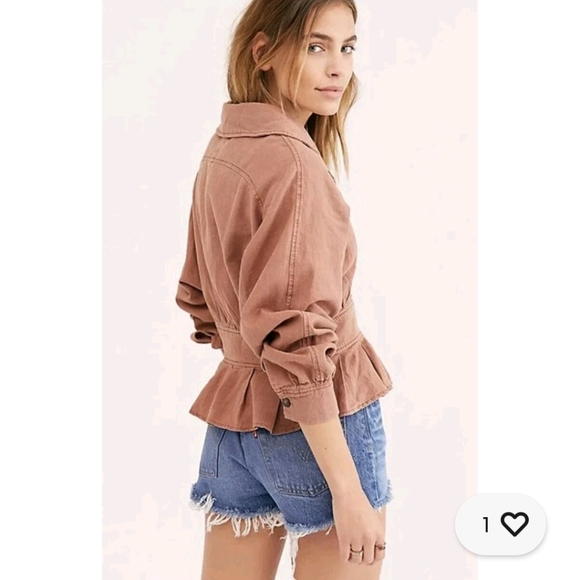 Free People Jonie Linen Blend Jacket sz S NWT - Picture 2 of 7